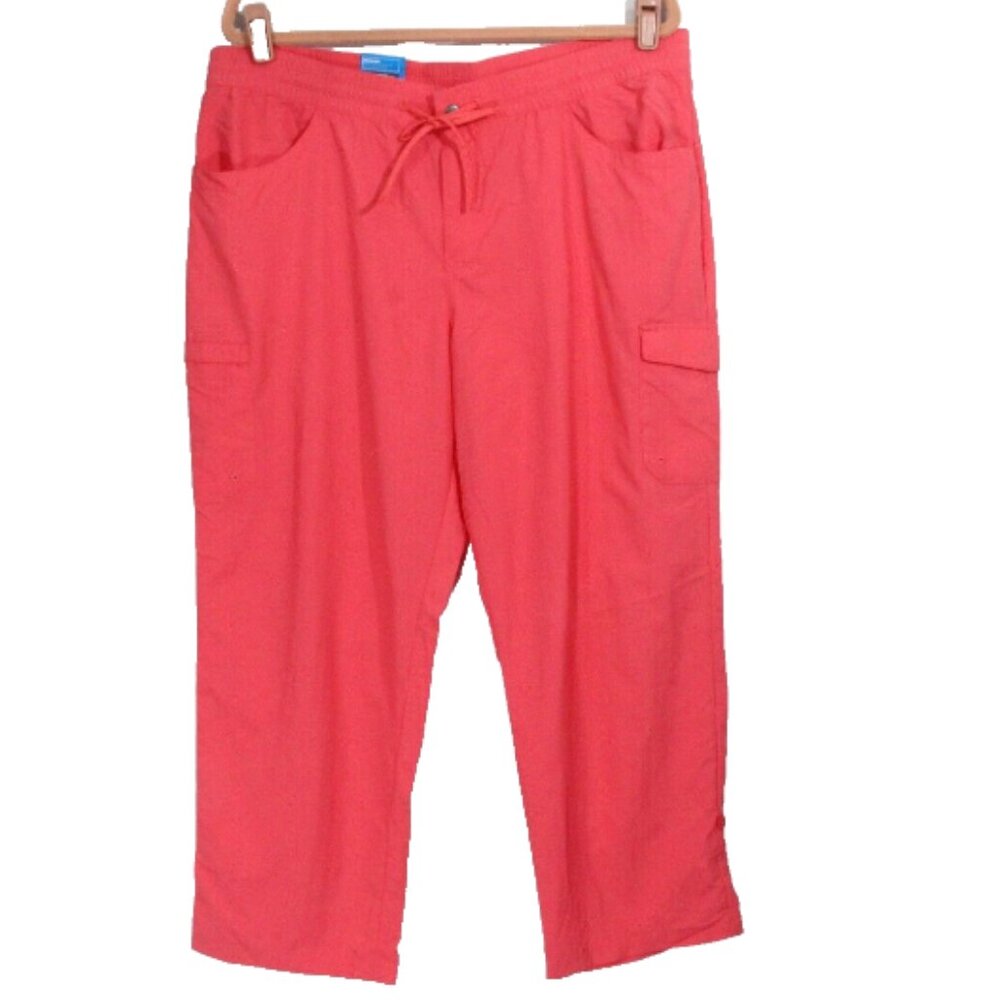 Columbia Women Hiking Pants XL New Lightweight Crop Elastic waist pink